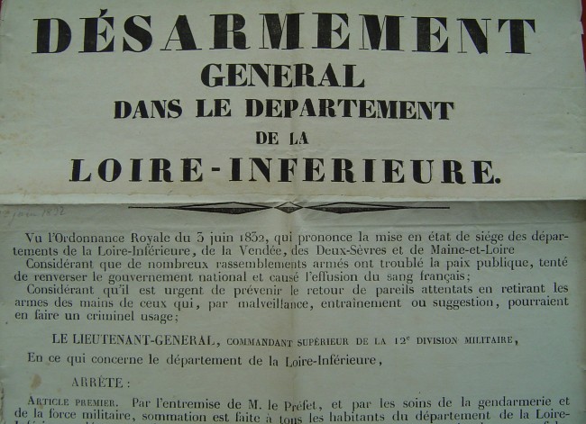 Ordre de désarmement du 12 juin 1832
