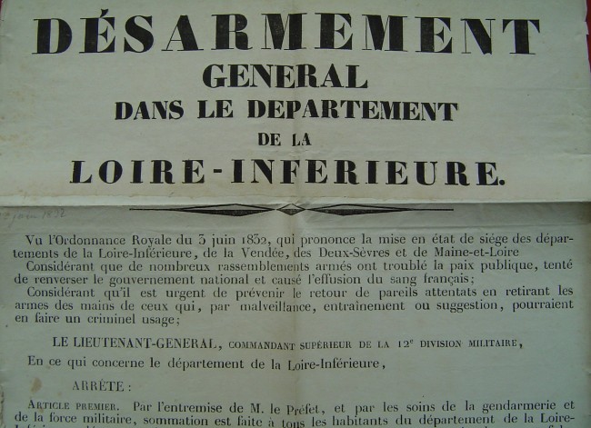 Ordre de désarmement du 12 juin 1832